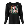 thumbnail image 3 of Holiday Time Women's and Women’s Plus Christmas Waffle Graphic Tee with Long-Sleeves, Sizes S-3XL, 1X-2X, 3 of 9