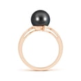 thumbnail image 2 of ANGARA Solitaire Tahitian Cultured Pearl Bypass Ring in 14K Rose Gold for Women | June Birthstone, Birthday, Anniversary, Jewelry Gift for Women | Pearl Ring, 2 of 8
