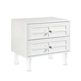 thumbnail image 3 of Inspired Home Filippo Glossy 2-Drawer Nightstand Lacquer Finish Lucite Acrylic Legs, White, 3 of 9