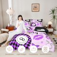 thumbnail image 3 of Erosebridal Purple Plaid Billiards Twin Comforter Sets 3-Piece for Kids Boys Girls,Sport Strawberry Bow Bedding Set for Teens,Black Reversible,Ultra Soft Home Decor, 3 of 6