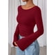 thumbnail image 3 of Remera PRETTYGARDEN Otoño 2025 Crop Top de Manga Larga XL Burdeos, 3 of 9