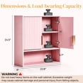 thumbnail image 6 of Ktaxon Fluted Bathroom Cabinet Wall Mount, Medicine Cabinet Storage Organizer with 2 Doors and Adjustable Shelves, Pink, 6 of 15