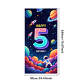 thumbnail image 3 of LUUFILx Space Theme Happy 5th Birthday Party Backdrop Kids Galaxy Decoration Outer Space Rocket Banner Background, 3 of 8