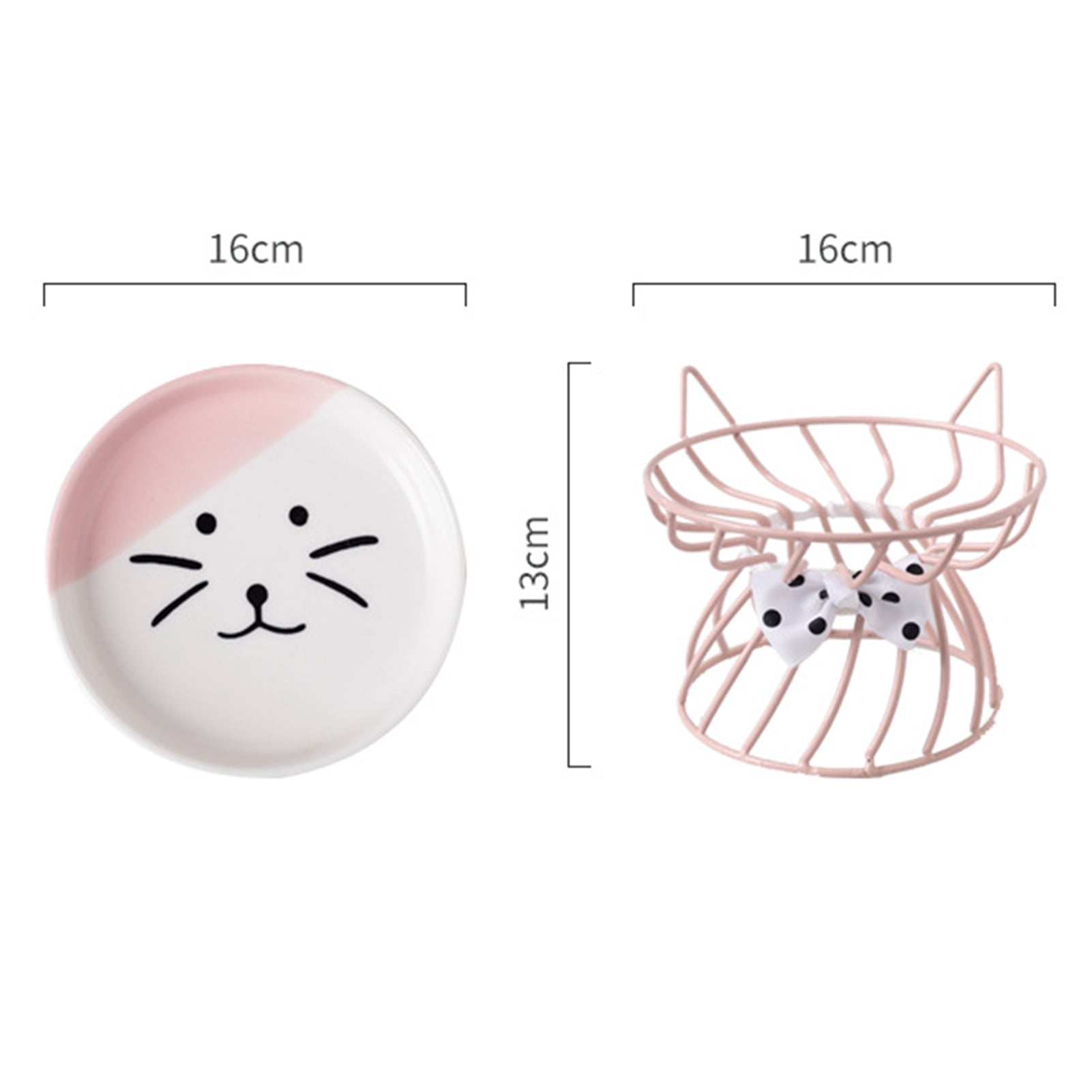 YIFAEUX Elevated Cat Food Bowl Large Capacity Anti-Vomiting Ceramic Cat Dish Plate with Bracket Pet Food Container Pet Supplies