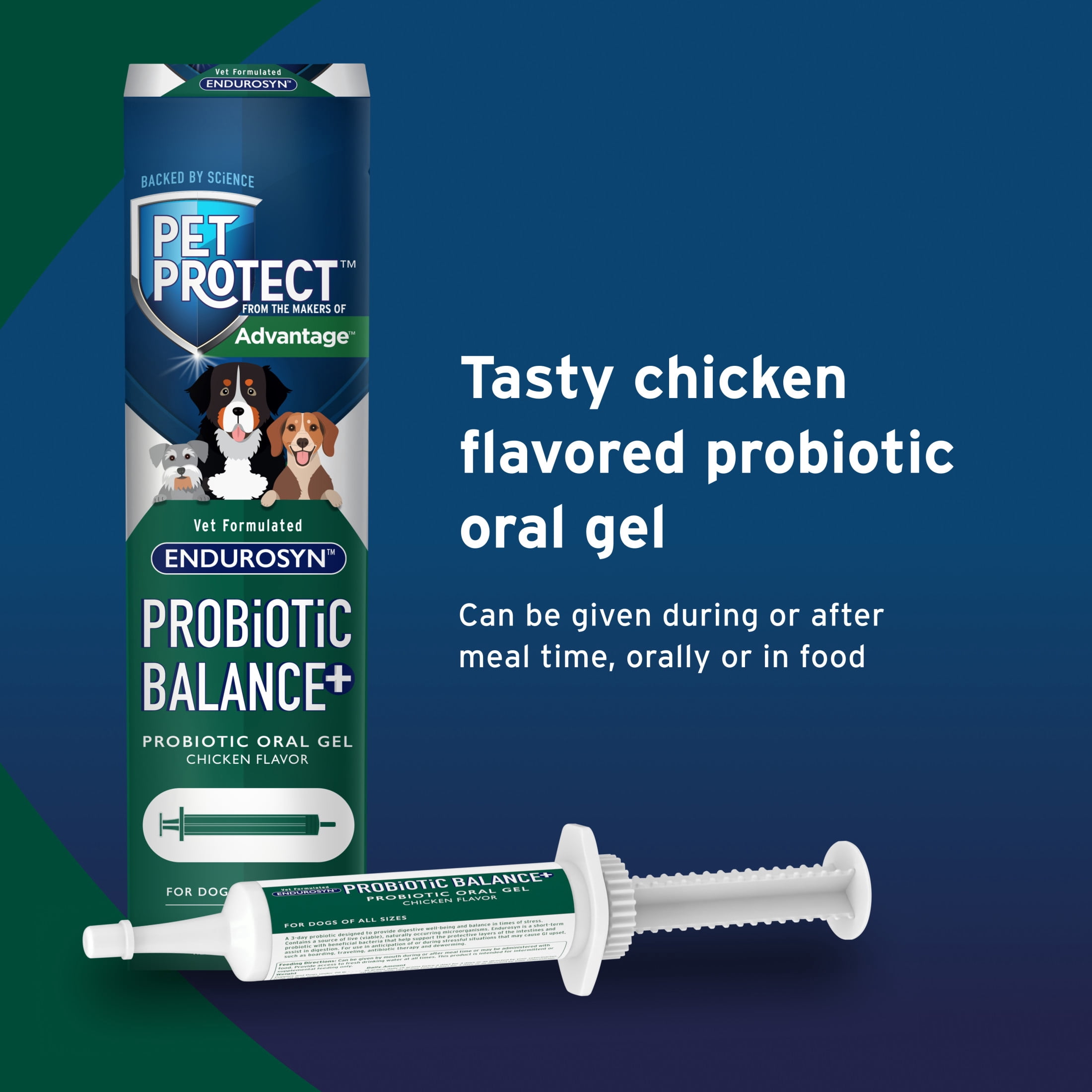 Pet Protect Dog Probiotic Balance+ Oral Gel, Vet-Formulated Endurosyn, Chicken Flavor, 32g