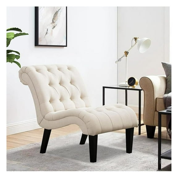 Accent Chair Button Tufted, Slipper Chair Armless, Side Chair for Living Room, Dining Room, Bedroom Furniture - Contemporary & Modern Décor