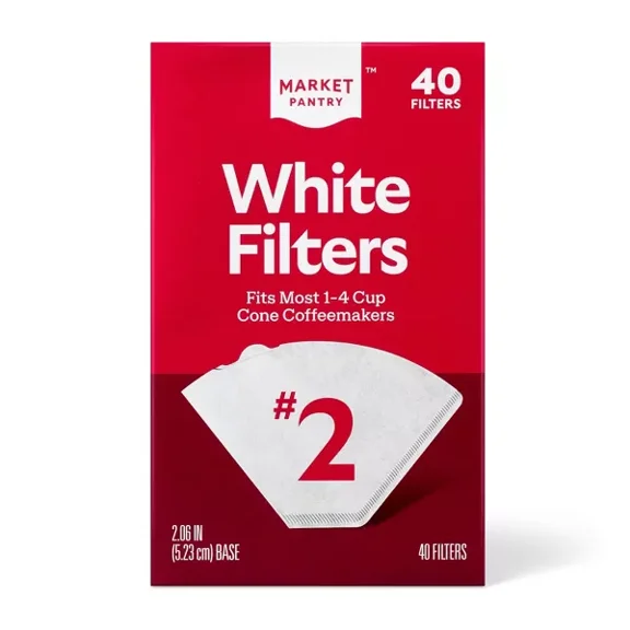 White Cone #2 Coffee Filters 40 ct