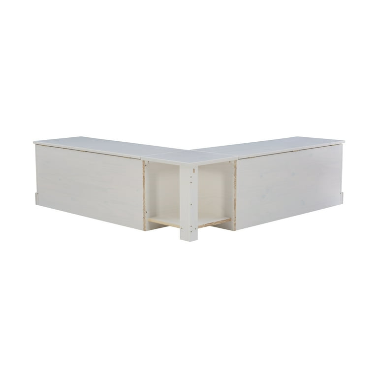 Linon Tobin Backless Corner Breakfast Nook Bench with Storage