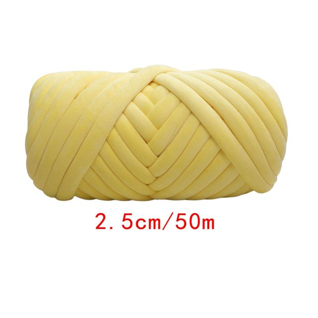 Langgg 1kg Velvet Chunky Yarn Arm Knitting Rug Making Pillow DIY Hand Knit Pet Bed Crocheting Yellow