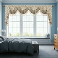 thumbnail image 2 of VOGOL Damask Jacquard Valance, Vintage Floral Swag Curtains 110x43 Inches for Bedroom, 2 of 8