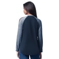 thumbnail image 2 of Women's G-III 4Her by Carl Banks Navy Atlanta Braves Top Dog Raglan Long Sleeve V-Neck T-Shirt, 2 of 2
