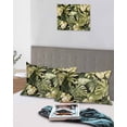 thumbnail image 5 of Summer Tropical Leaves Pillow Covers King Size 2 Pack, Watercolor Botanical Plants Soft Bed Throw Pillowcases Breathable Cooling Long Lumbar Body Pillow Sham Cover for Bed Sofa 20''x36'', 5 of 7