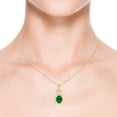 thumbnail image 4 of ANGARA Lab Grown 2.25 Ct Oval Emerald Solitaire Infinity Knot Pendant for Women in 14K Yellow Gold (Size-10x8mm) | May Birthstone, Anniversary, Jewelry Gift for Women | Lab-Grown Emerald Necklace, 4 of 7
