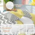 thumbnail image 4 of Yellow Grey Duvet Cover Set Twin Size Herringbone Abstract Soft Lightweight Comforter Covers 4 Piece Bedding Set with 1 Duvet Cover 1 Bed Sheet & 2 Pillow Shams, 4 of 8