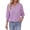 Purple-White-Plaid, variant on Plaid Button Down Shirts for Women V neck 3/4 Sleeve Shirt with Smocked Cuffs Dressy Cotton Blouses Tops