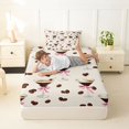 thumbnail image 3 of Manfei Fashion Goblet Pattern Twin Fitted Sheet,Pink Coquette Bowtie Bedding,2 Pieces,1 Fitted Sheet and 1 Pillowcase, 3 of 6