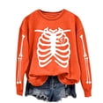 thumbnail image 4 of Inverlee Womens Halloween Sweatshirts Funny Pumpkin Ghost Graphic T-shirt Classic Crewneck Sweatshirt Long Sleeve Dressy Casual Pullover Tops Halloween Party Supplies, 4 of 6