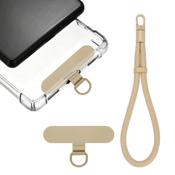 Uxcell Phone Wrist Strap, 8.8" Hand Wrist Strap Lanyard Polyester Anti Theft Cell Phone Hand Straps with Patch and 360° Hook for DIY, Earbuds, Keychain, Coin Purse, Wallet, Light Tan