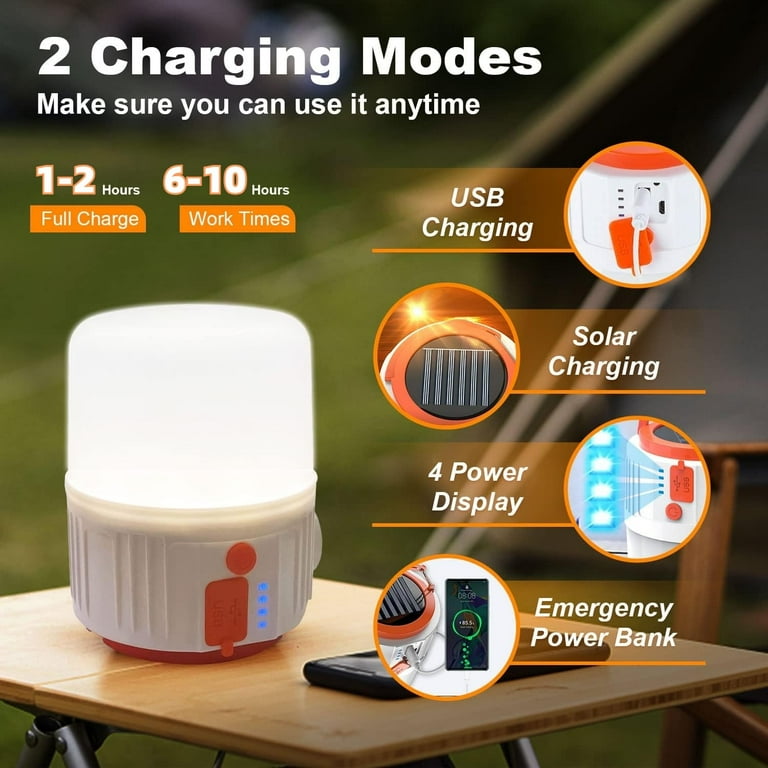 Teblint LED Camping Lantern Rechargeable, Solar, 600 Lumens photo 2