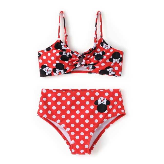 Bañador de 2 piezas rojo con lunares de Minnie Mouse de Disney para niña