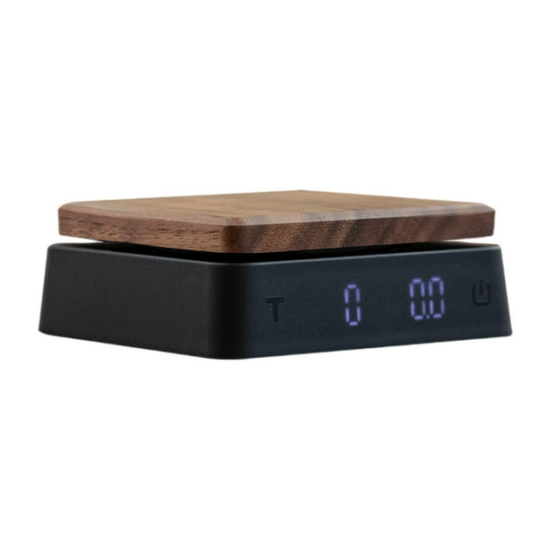 Báscula digital con temporizador, báscula portátil para café y cocina, báscula electrónica para espresso. Negro
