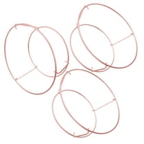 BRIGHTFUFU 3Pcs Nonstick Cake Cooling Rack for Baking in Pink Stainless Steel