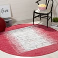 thumbnail image 2 of SAFAVIEH Montauk Tennyson Braided Border Cotton Area Rug, Ivory/Red, 6' x 6' Round, 2 of 10