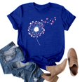 thumbnail image 4 of Tittly T Shirts for Women Tshirts Shirts Womens Dandelion Graphic T Shirts Teen Cute Sunflower Print Casual Tops Graphic Tees Summer Tops Blue L, 4 of 4
