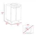 thumbnail image 6 of Khari 24" Floor Cabinet, Double Door, Two Shelves White, 6 of 7