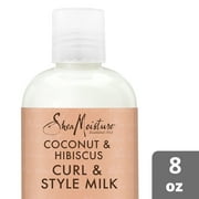 Angle View: SheaMoisture Curl and Style Milk Coconut and Hibiscus for Thick, Curly Hair for Curl Definition 8 oz
