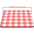 thumbnail image 6 of Checkered Fitted Polyester Tablecloth Square, Red White Lattice Elastic Edge Decor Tablecloths, Dust & Wrinkle Proof Fabric Table Cover, For Indoor Picnic BBQ Table Cloth Use, Fits 34"x34" Table, 6 of 6