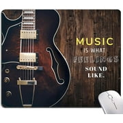 Guitar Mouse Pad, Music Mouse Pads, Mouse Mat Square Waterproof Mouse Pad Non Slip Rubber Base MousePads for Office