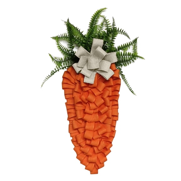 23.64" Easter Carrot Wreath Spring Wreath for Front Door Home Decor for Wedding Party Supplies Outdoor Festival Window