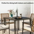 thumbnail image 5 of LAUSAINT HOME Patio Dining Set, 5-Piece Outdoor Wicker Furniture with Black Square Table and 4 Brown Wicker Chairs, 5 of 10