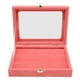 thumbnail image 1 of Vitrina de alfiler con tapa de vidrio transparente a prueba de polvo, caja de almacenamiento con hebilla de bloqueo para broche, colección de joyas, color rosa pequeño, 1 of 5