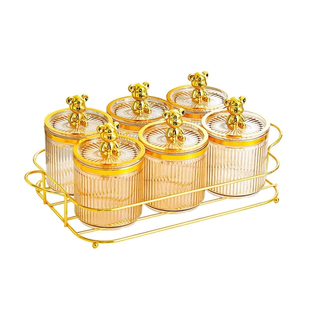 Luzkey Divided Dried Fruit Plates Snack Plates Decorative Elegant Storage Container Nuts Tray Spice Storage Holders for Kitchen Home With Rack