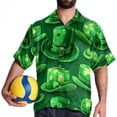 thumbnail image 4 of Saint Patrick's Day Men's Hawaiian Shirt, Button Down Poplin Short Sleeve Casual Summer Beach Printed Unisex Shirts, 4 of 6