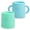 Blue and Green, variant on PopYum Silicone Training Cup 2-Pack for Baby and Toddler, tumbler (mint green, pastel pink)