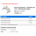 thumbnail image 2 of Back Up Light Switch - Compatible with 1974 - 1978 Chevy Camaro 1975 1976 1977, 2 of 2