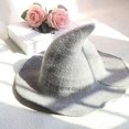 thumbnail image 5 of ZHAOCHENG Sombrero de bruja mago para mujer (gris 56-58 cm), sombrero de lana, ropa para adultos, accesorios de fiesta, sombrero de juego de rol de camuflaje de Halloween, 5 of 5