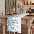 thumbnail image 2 of Table Runners 70 Inches Long Dress Scarves, Teal Green Eucalyptus Leaves Farmhouse Coffee/Dining/Kitchen Table Decor, Holiday Table Runner, Spring Plants Leaves Country 13x70 Inch, 2 of 9