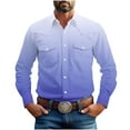 thumbnail image 2 of Handshe Men's Long Sleeve Casual Shirts, Vintage-Inspired Solid Color Button-Down, Relaxed Fit for Daily Wear and Outdoor Activities, 2 of 9