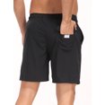 thumbnail image 6 of Hanerdun Mens 2 in 1 Dry Fit Athletic Shorts with Liner & Pockets Workout Running Bottoms Black 2XL, 6 of 7