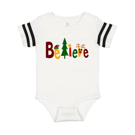 

Inktastic Believe Plaid Christmas Tree and Reindeer Gift Baby Boy or Baby Girl Bodysuit