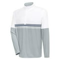 thumbnail image 2 of Antigua Men's Bender 1/4-Zip Golf Performance Pullover, Large White/Navy, 2 of 2