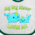 thumbnail image 4 of Inktastic My Sister Loves Me- Cute Narwhal Boys or Girls Baby Bib, 4 of 4
