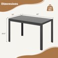 thumbnail image 3 of Costway Patio 48 Inch Wicker Dining Table for 6 Rectangular Table with Rattan Tabletop, 3 of 9