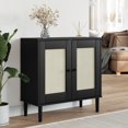 thumbnail image 1 of vidaXL Sideboard SENJA Rattan Look Black 80x35x80 cm Solid Wood Pine, 1 of 5