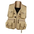thumbnail image 2 of Fotografía Chaleco Chaqueta Sin Mangas Chaqueta de Exterior Chaleco de Chaleco de Trabajo con - Khaki, L Khaki L Sunnimix Chaleco de pesca para hombres, 2 of 8