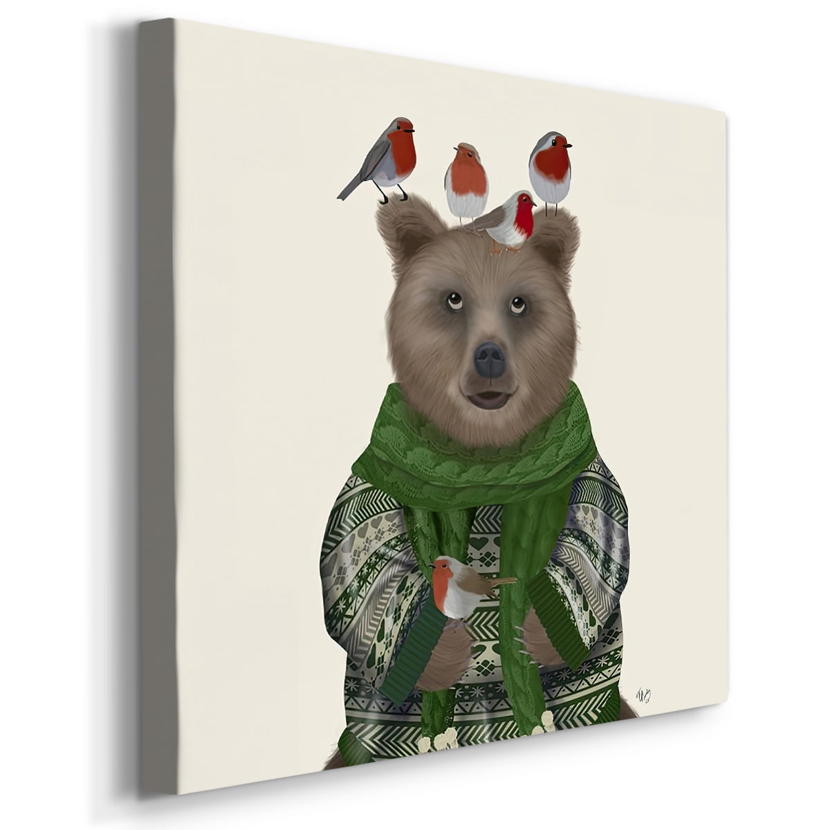 Bear and Robins- Gallery Wrapped Canvas